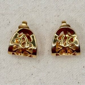 Vintage Clip On Gold-Tone Earrings